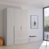 Frans 151cm Decor 3 Door Wardrobe With Drawers - Pendle Village Furniture